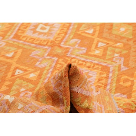 Tappeto Kilim Afghanistan arancione marrone 202x293