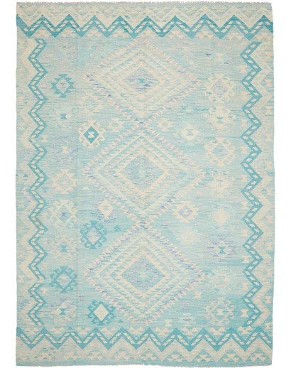 Tappeto Kilim Afghanistan beige blu 210x296