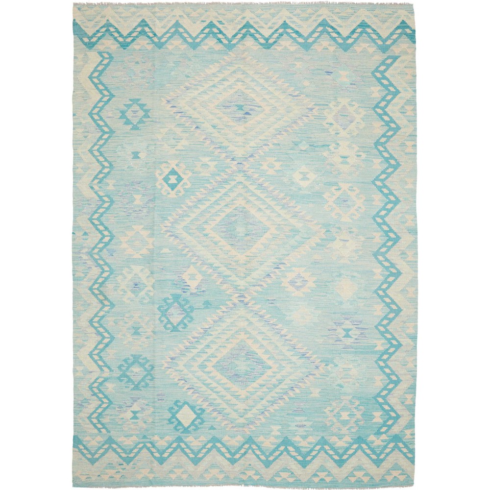 Tappeto Kilim Afghanistan beige blu 210x296
