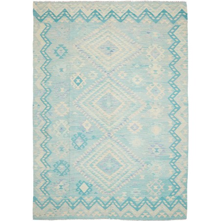 Tappeto Kilim Afghanistan beige blu 210x296