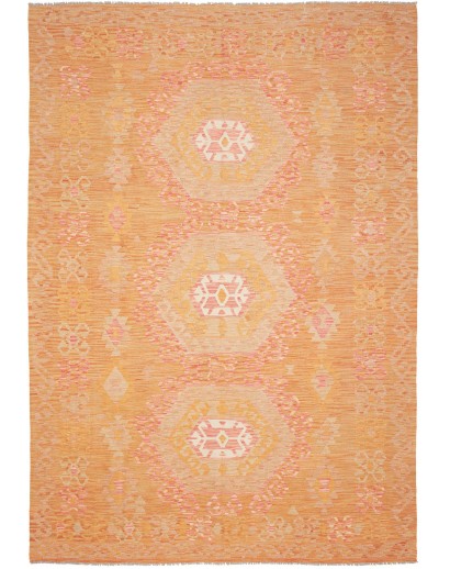 Tappeto Kilim Afghanistan marrone arancione 206x299