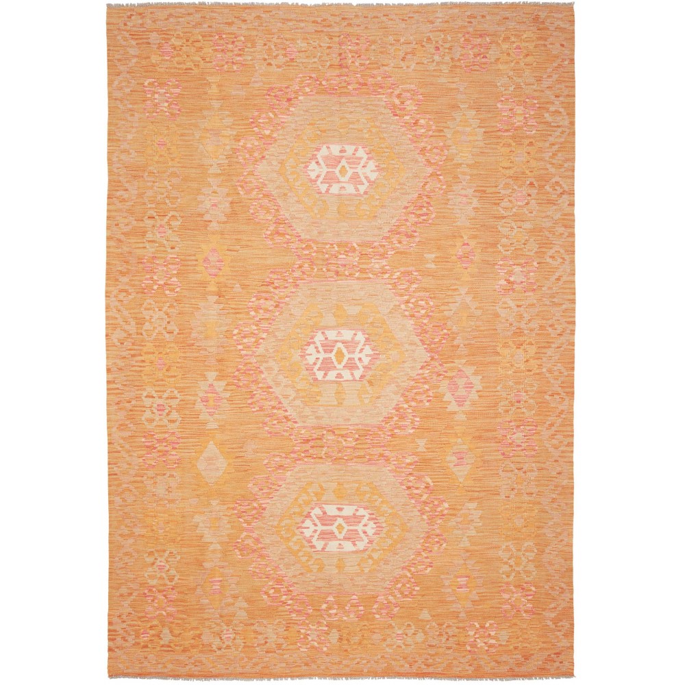 Tappeto Kilim Afghanistan marrone arancione 206x299