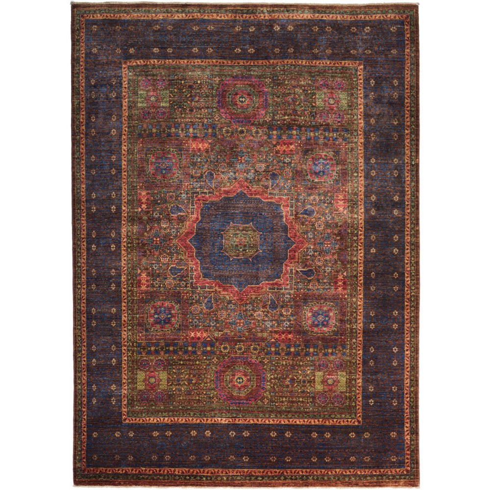 Tappeto Mamlouk Pakistan verde grigio 169x234 Tappeto Mamlouk Pakistan verde grigio 169x234