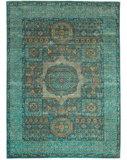 Tappeto Mamlouk Pakistan azzurro bianco 157x203