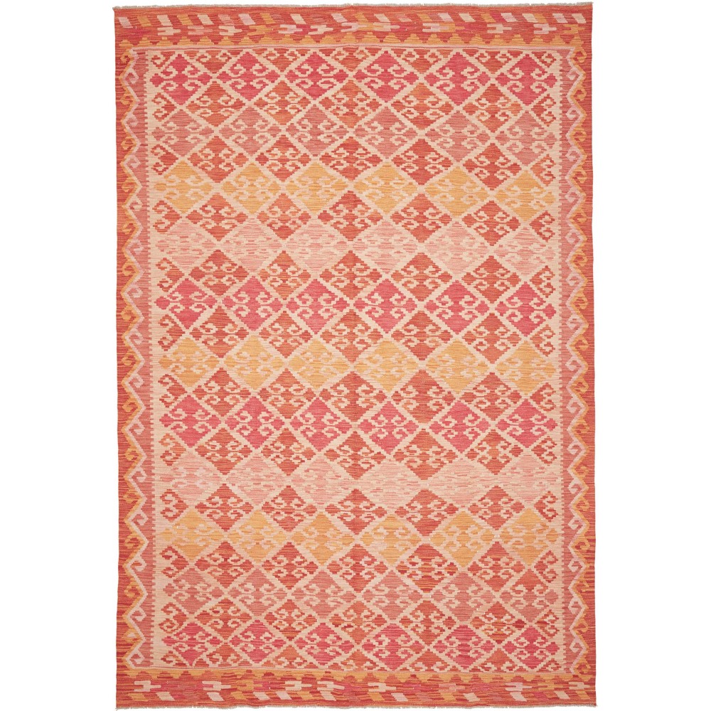 Tappeto Kilim Afghanistan arancione marrone 206x298