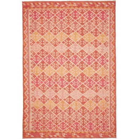 Tappeto Kilim Afghanistan arancione marrone 206x298