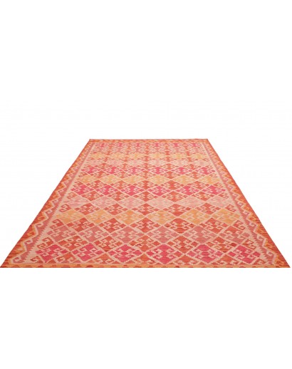 Tappeto Kilim Afghanistan arancione marrone 206x298