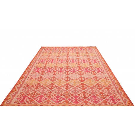 Tappeto Kilim Afghanistan arancione marrone 206x298