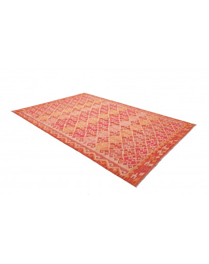 Tappeto Kilim Afghanistan arancione marrone 206x298