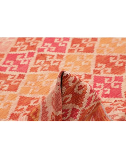 Tappeto Kilim Afghanistan arancione marrone 206x298