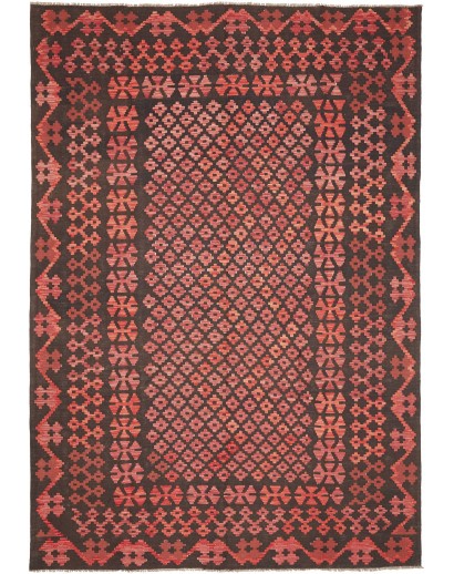 Tappeto Kilim Afghanistan grigio rosso 203x294