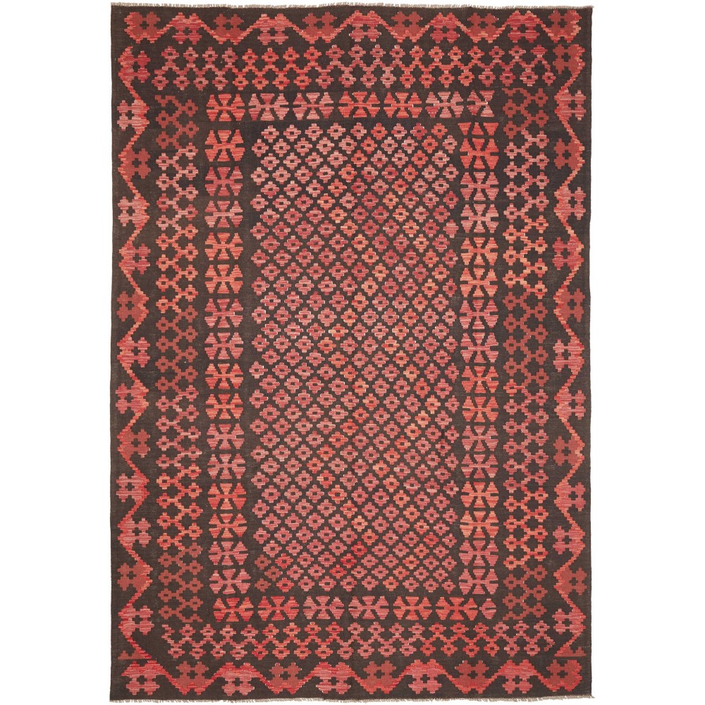 Tappeto Kilim Afghanistan grigio rosso 203x294