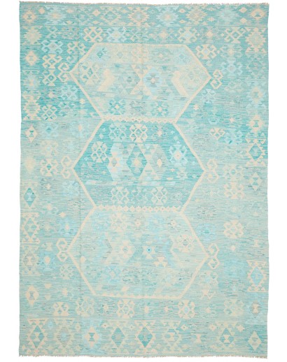 Tappeto Kilim Afghanistan beige azzurro 207x297
