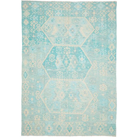 Tappeto Kilim Afghanistan beige azzurro 207x297