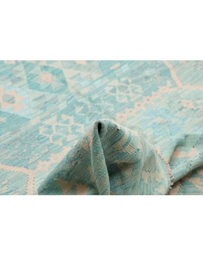 Tappeto Kilim Afghanistan beige azzurro 207x297