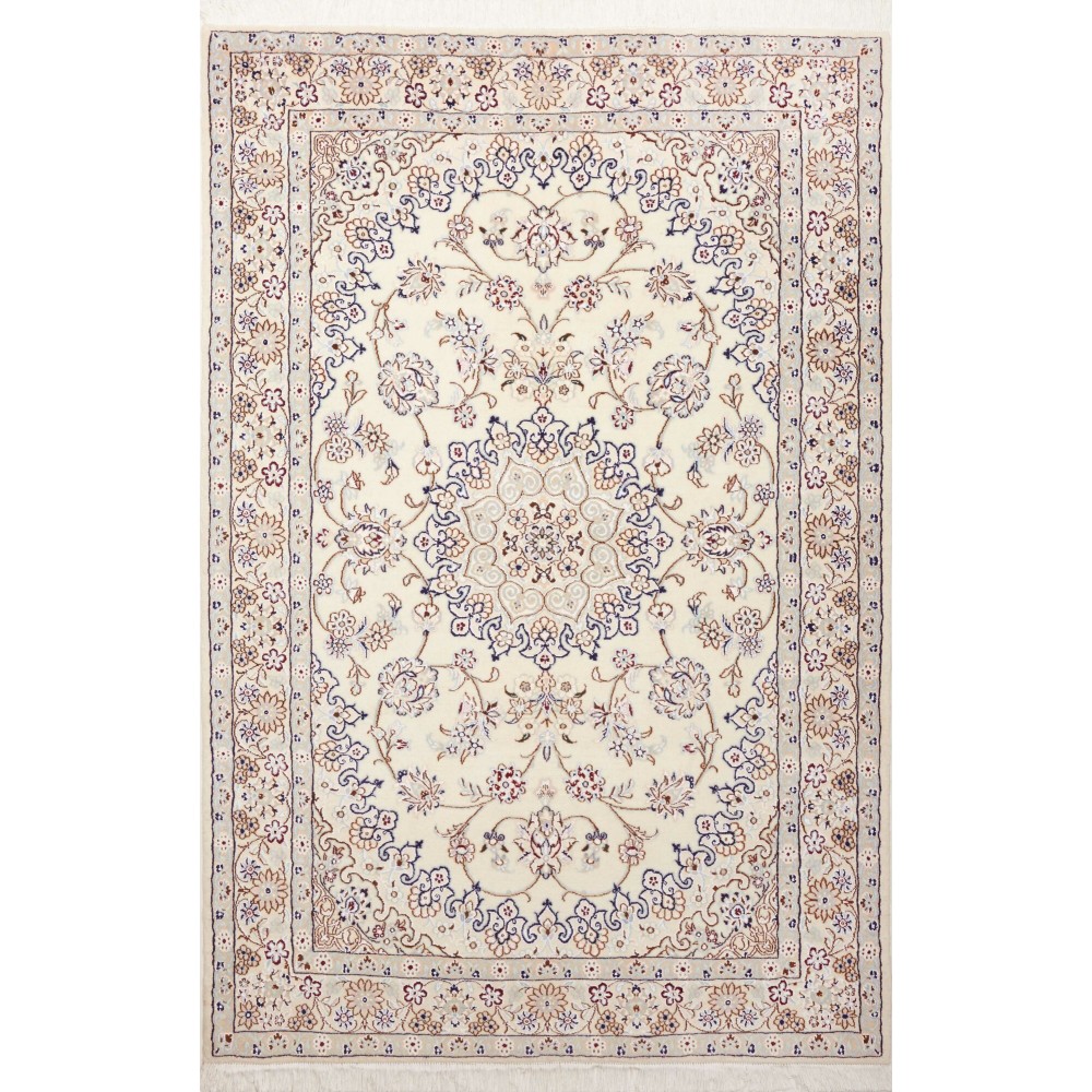 Tappeto Nain 9La Persia bianco verde 134x202 Tappeto Nain 9La Persia bianco verde 134x202