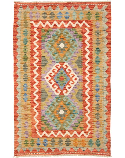 Tappeto Kilim Afghanistan marrone arancione 80x128