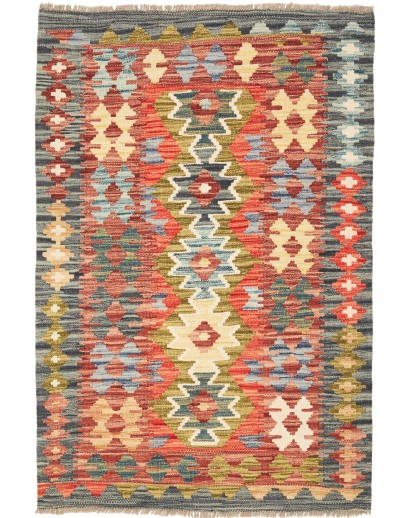 Tappeto Kilim Afghanistan marrone grigio 87x126