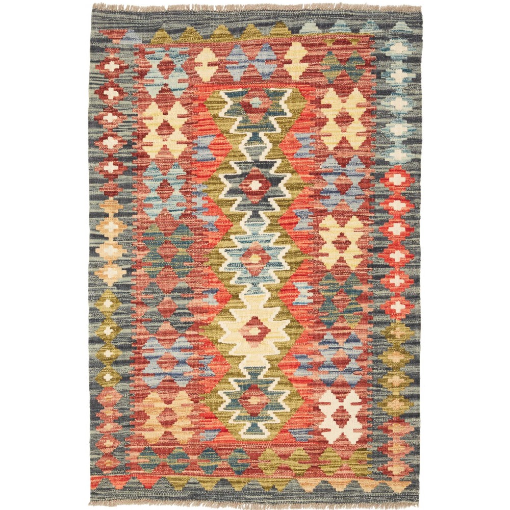 Tappeto Kilim Afghanistan marrone grigio 87x126