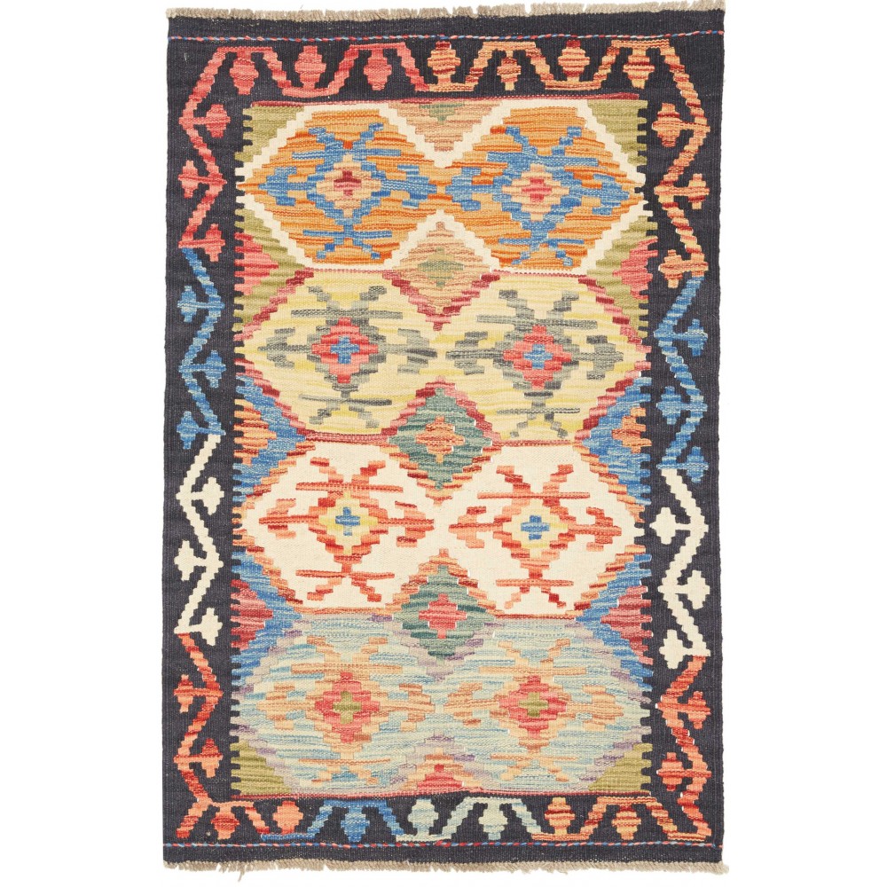 Tappeto Kilim Afghanistan marrone grigio 79x120
