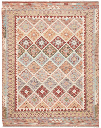 Tappeto Kilim Afghanistan marrone bianco 198x258