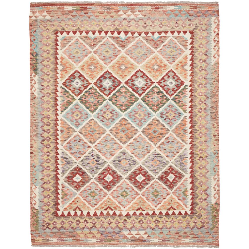 Tappeto Kilim Afghanistan marrone bianco 198x258