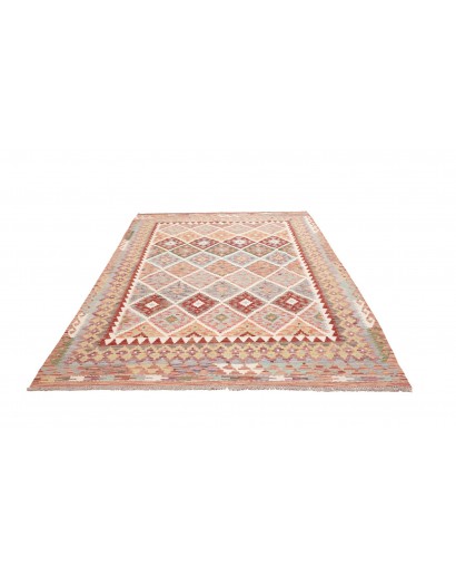 Tappeto Kilim Afghanistan marrone bianco 198x258