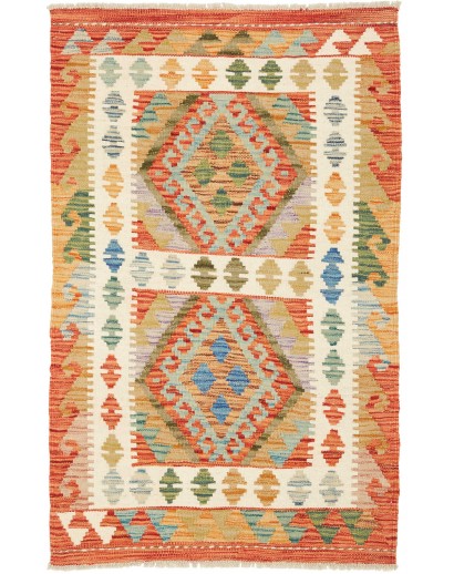 Tappeto Kilim Afghanistan marrone arancione 80x128