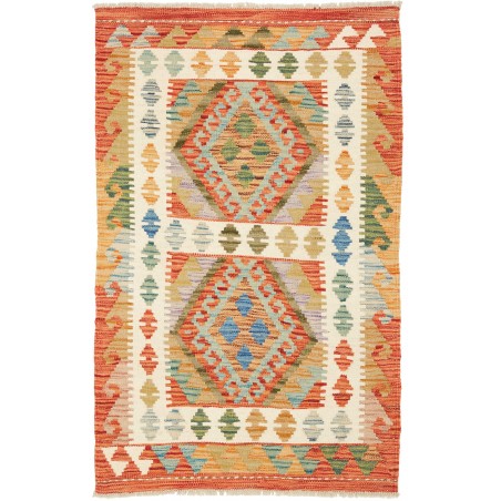 Tappeto Kilim Afghanistan marrone arancione 80x128