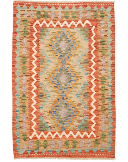 Tappeto Kilim Afghanistan marrone bianco 83x126