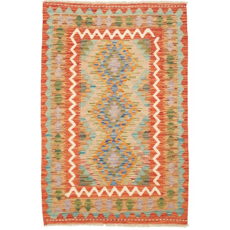 Tappeto Kilim Afghanistan marrone bianco 83x126