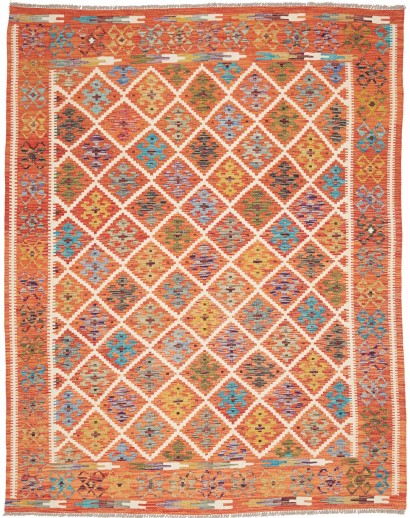 Tappeto Kilim Afghanistan arancione 201x247