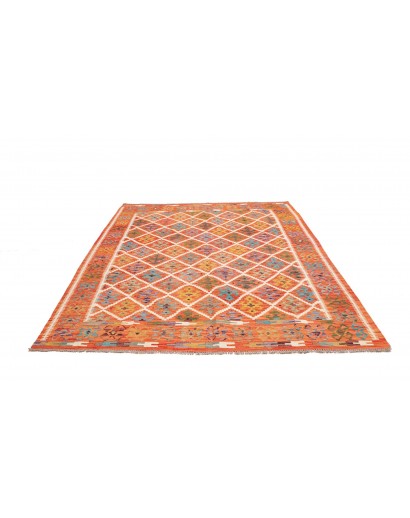 Tappeto Kilim Afghanistan arancione 201x247