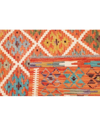 Tappeto Kilim Afghanistan arancione 201x247