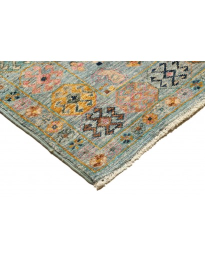 Tappeto Tribal Pakistan azzurro bianco 77x291