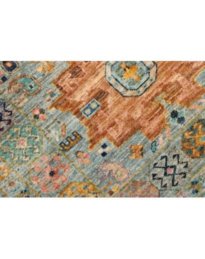 Tappeto Tribal Pakistan azzurro bianco 77x291