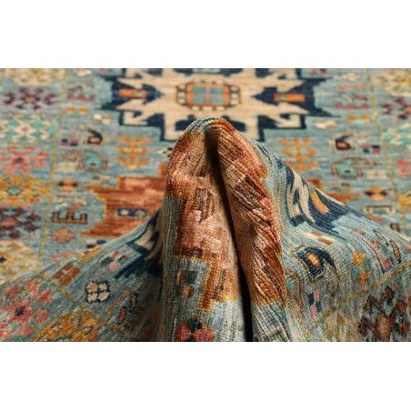 Tappeto Tribal Pakistan azzurro bianco 77x291