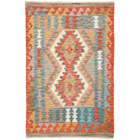 Tappeto Kilim Afghanistan marrone azzurro 84x128