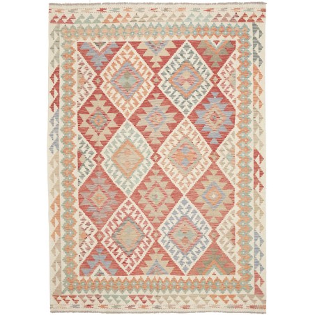 Tappeto Kilim Afghanistan beige bianco 192x261