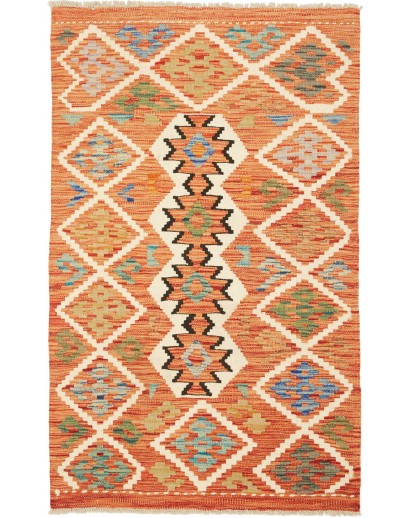 Tappeto Kilim Afghanistan arancione grigio 80x129