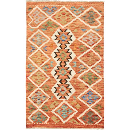 Tappeto Kilim Afghanistan arancione grigio 80x129