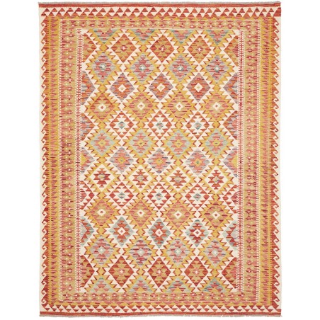Tappeto Kilim Afghanistan arancione marrone 195x247
