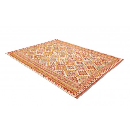 Tappeto Kilim Afghanistan arancione marrone 195x247