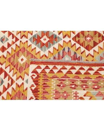 Tappeto Kilim Afghanistan arancione marrone 195x247