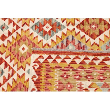 Tappeto Kilim Afghanistan arancione marrone 195x247