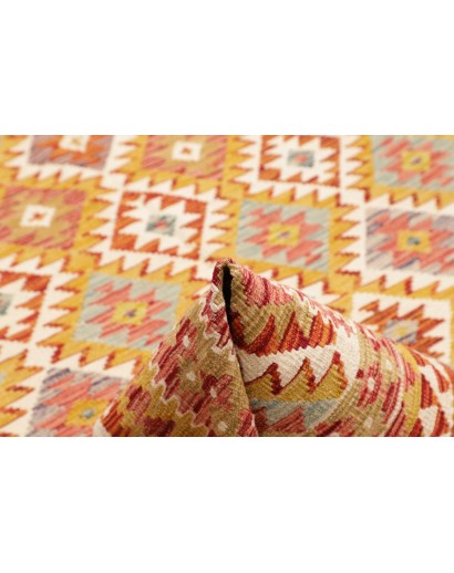 Tappeto Kilim Afghanistan arancione marrone 195x247
