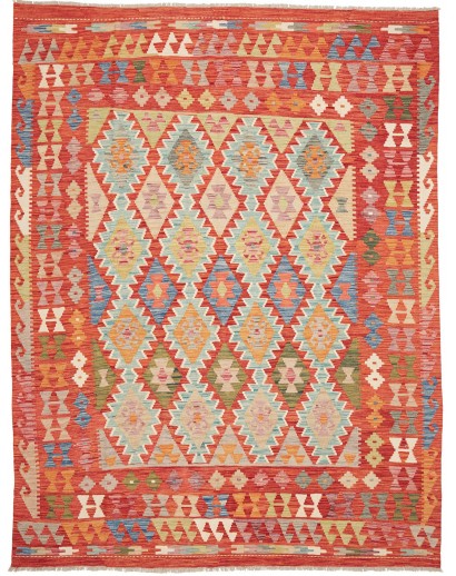 Tappeto Kilim Afghanistan arancione marrone 204x263