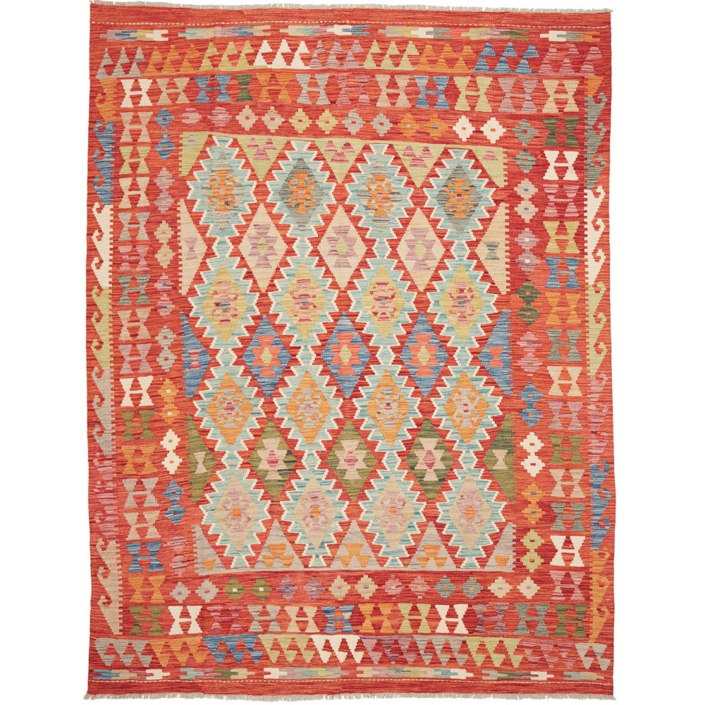 Tappeto Kilim Afghanistan arancione marrone 204x263