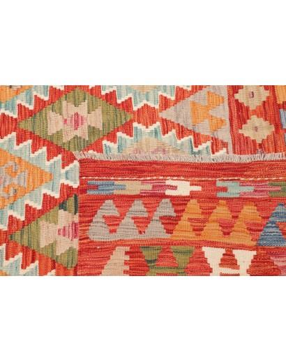 Tappeto Kilim Afghanistan arancione marrone 204x263