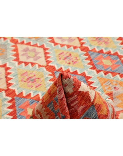 Tappeto Kilim Afghanistan arancione marrone 204x263